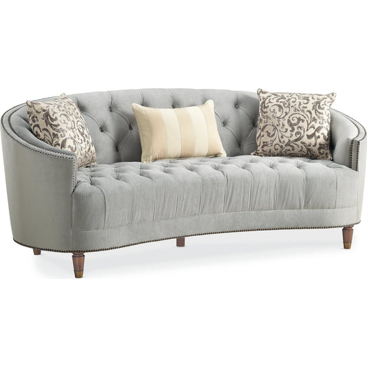 002 SI-1955563 | Primary Silo | Classic Elegance Sofa by Caracole in powder blue and chestnut. Made from pine in a modern style.