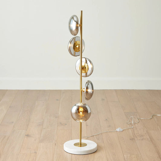 Stellar Floor Lamp by Global Views in white, red and marble. Made from unique in a modern style.