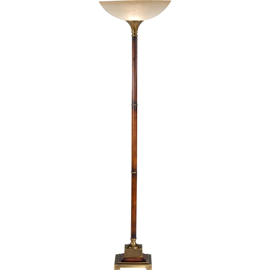 Torchiere of Wood by Wildwood in antique distressed, antique patina. Made from wood in a transitional style.