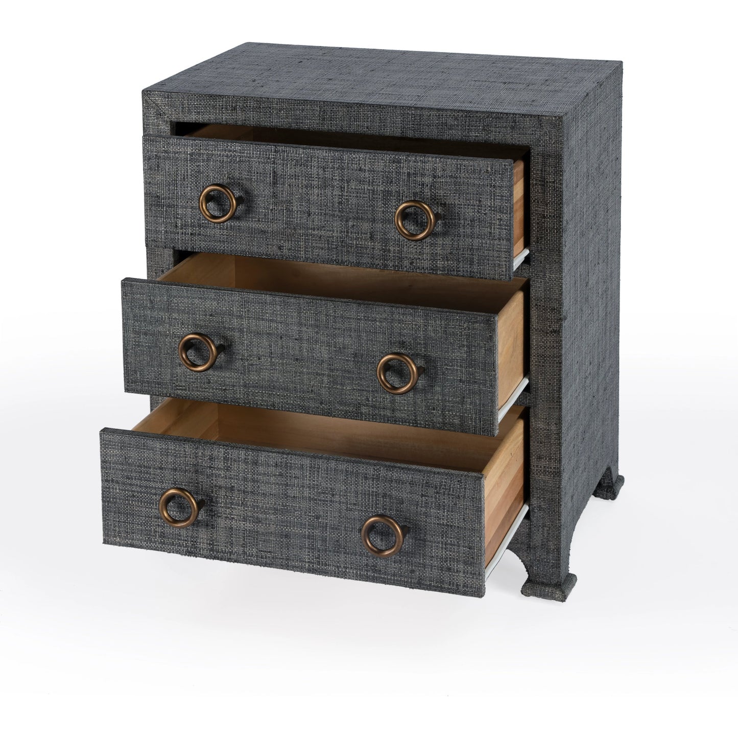 002 SI-2077868 | Additional Silo | Chatham Raffia Chest by Butler Specialty Company in charcoal and charcoal raffia. Made from gmelina beechwood solids, mdf, oak veneer, saguran raffia, aluminum in a modern style.