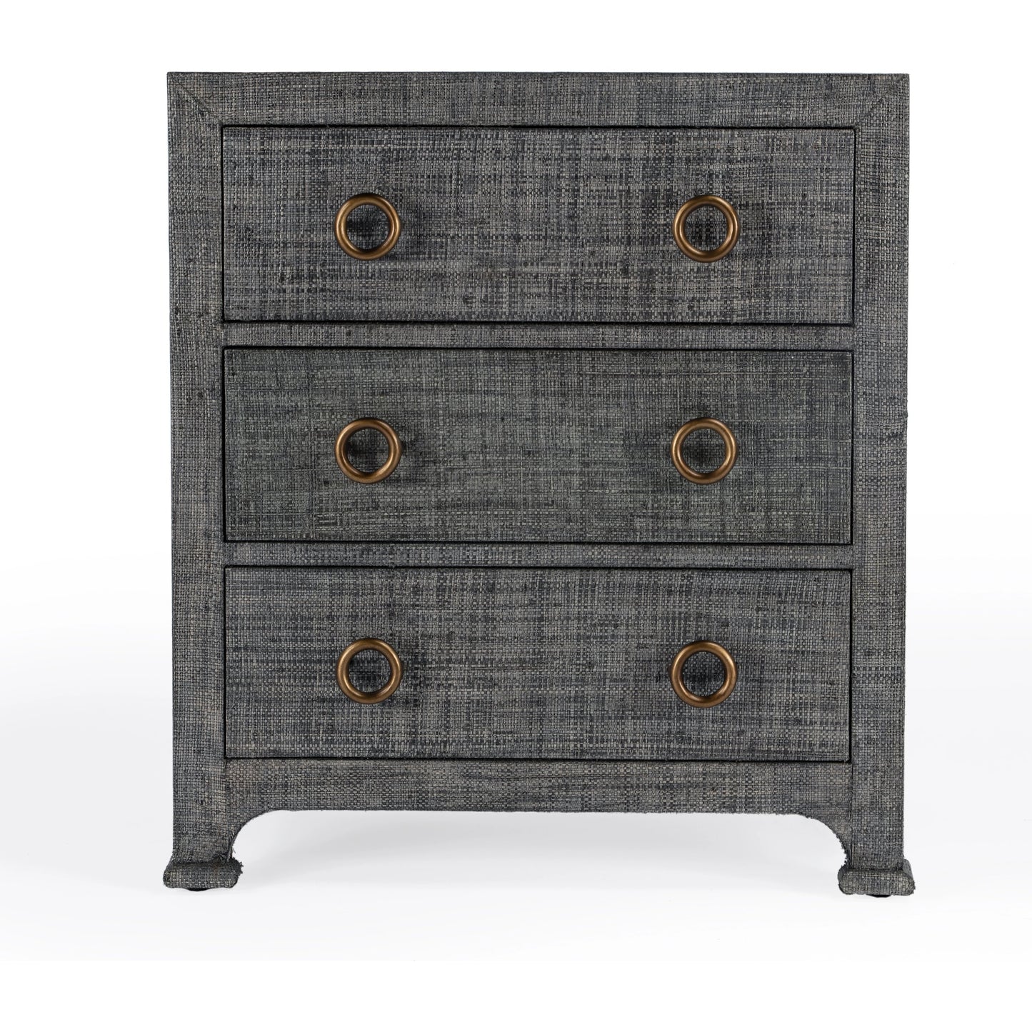 003 SI-2077868 | Additional Silo | Chatham Raffia Chest by Butler Specialty Company in charcoal and charcoal raffia. Made from gmelina beechwood solids, mdf, oak veneer, saguran raffia, aluminum in a modern style.