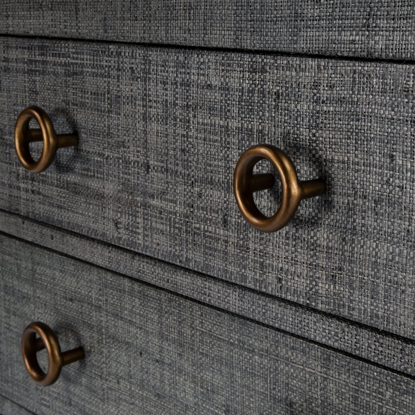 004 SI-2077868 | Additional Silo | Chatham Raffia Chest by Butler Specialty Company in charcoal and charcoal raffia. Made from gmelina beechwood solids, mdf, oak veneer, saguran raffia, aluminum in a modern style.
