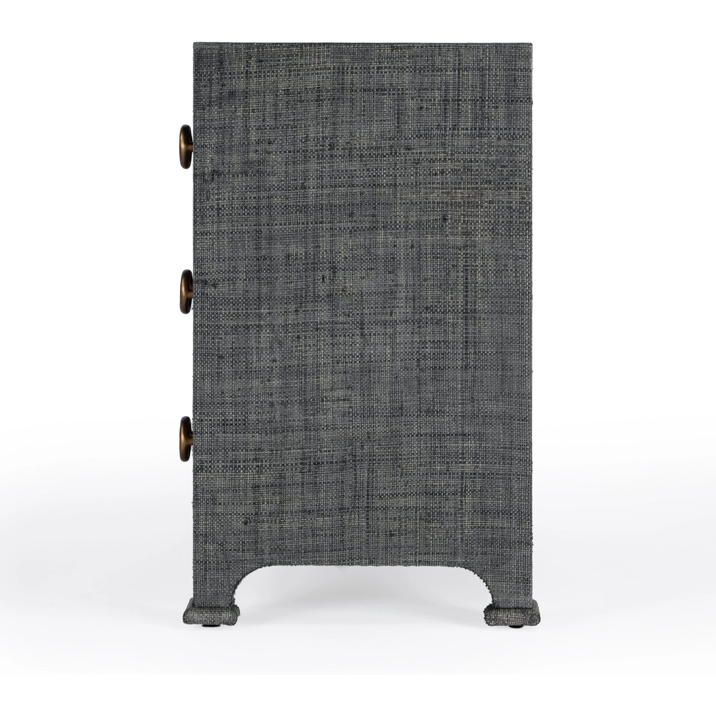005 SI-2077868 | Additional Silo | Chatham Raffia Chest by Butler Specialty Company in charcoal and charcoal raffia. Made from gmelina beechwood solids, mdf, oak veneer, saguran raffia, aluminum in a modern style.