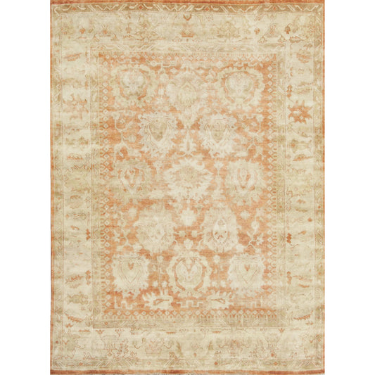 004 SI-1827043 | Primary Silo | Antique Weave Oushak Rug - Rust, Ivory by Exquisite Rugs in rust, ivory. Made from new zealand wool in a unique style.