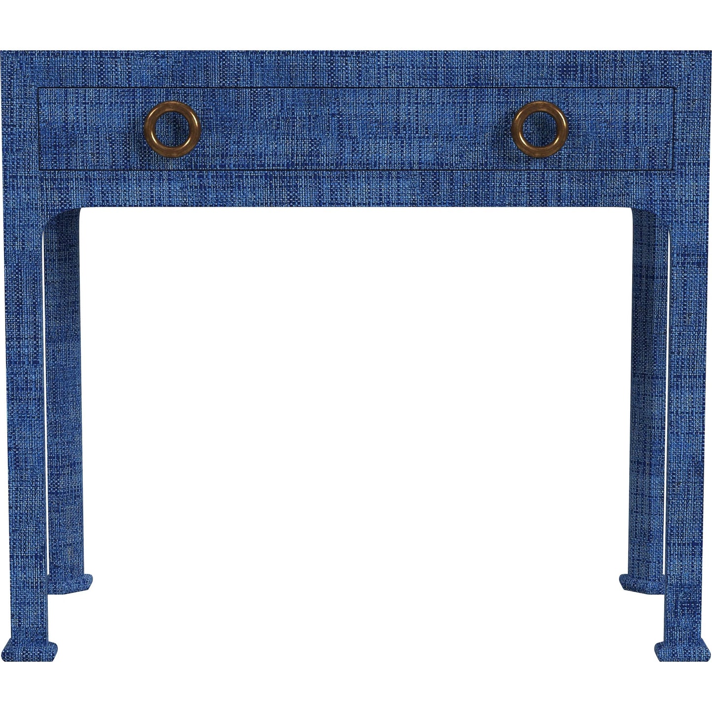 002 SI-2448125 | Additional Silo | Chatham Console Table by Butler Specialty Company in blue raffia. Made from gmelina arborea wood, mdf, maple veneer, raffia, aluminum in a unique style.