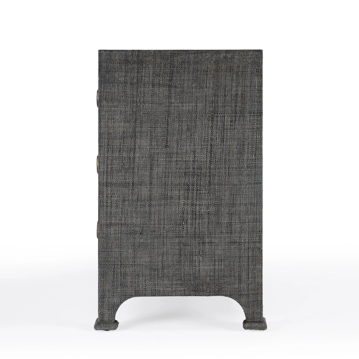 005 SI-2077871 | Additional Silo | Chatham Raffia 6 Drawer Dresser by Butler Specialty Company in charcoal and charcoal raffia. Made from gmelina beechwood solids, mdf panel with maple veneer, raffia, aluminium in a modern style.
