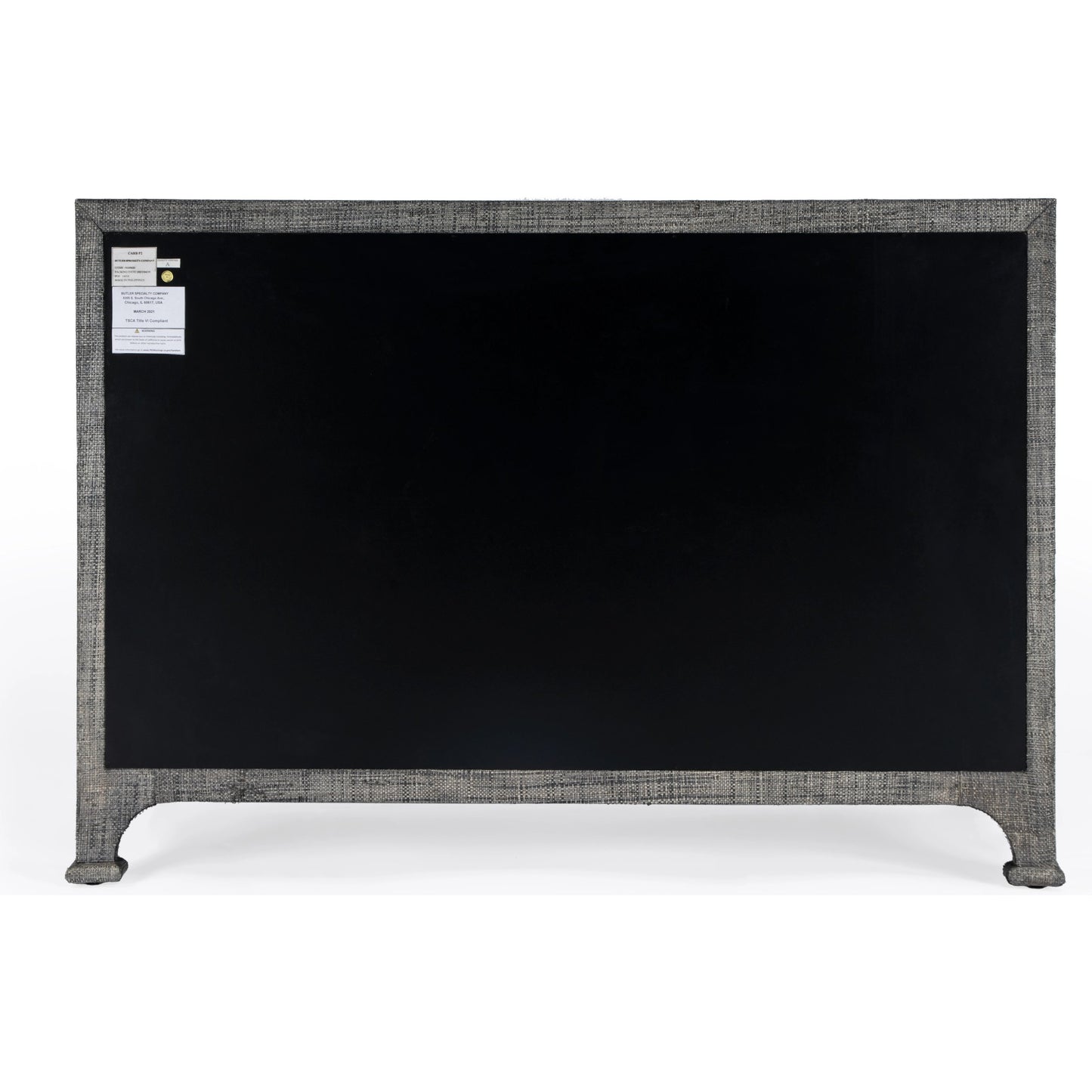 006 SI-2077871 | Additional Silo | Chatham Raffia 6 Drawer Dresser by Butler Specialty Company in charcoal and charcoal raffia. Made from gmelina beechwood solids, mdf panel with maple veneer, raffia, aluminium in a modern style.