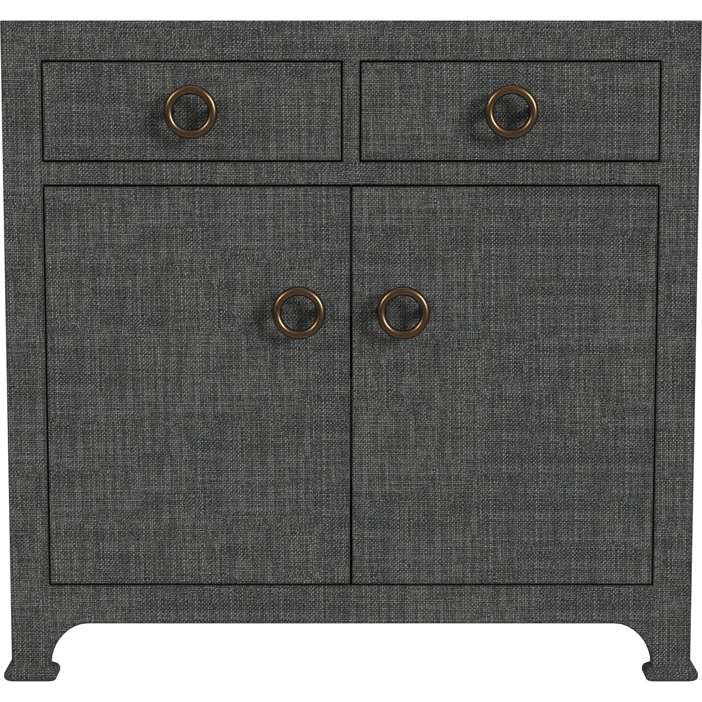 003 SI-2077872 | Additional Silo | Chatham 2-Drawer Raffia Cabinet by Butler Specialty Company in charcoal and charcoal raffia. Made from gmelina beechwood solids, mdf panel with maple veneer, raffia, aluminium in a modern style.