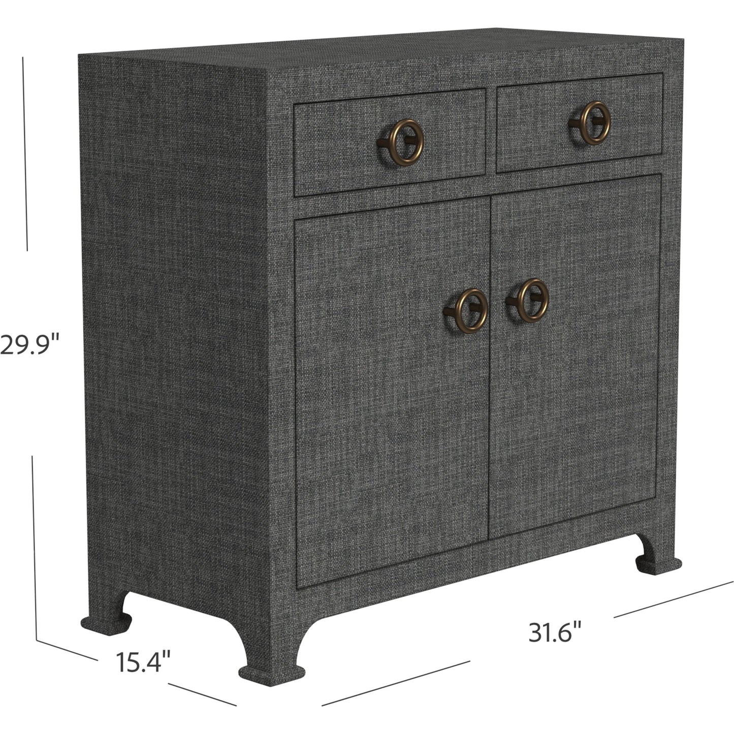 002 SI-2077872 | Additional Silo | Chatham 2-Drawer Raffia Cabinet by Butler Specialty Company in charcoal and charcoal raffia. Made from gmelina beechwood solids, mdf panel with maple veneer, raffia, aluminium in a modern style.