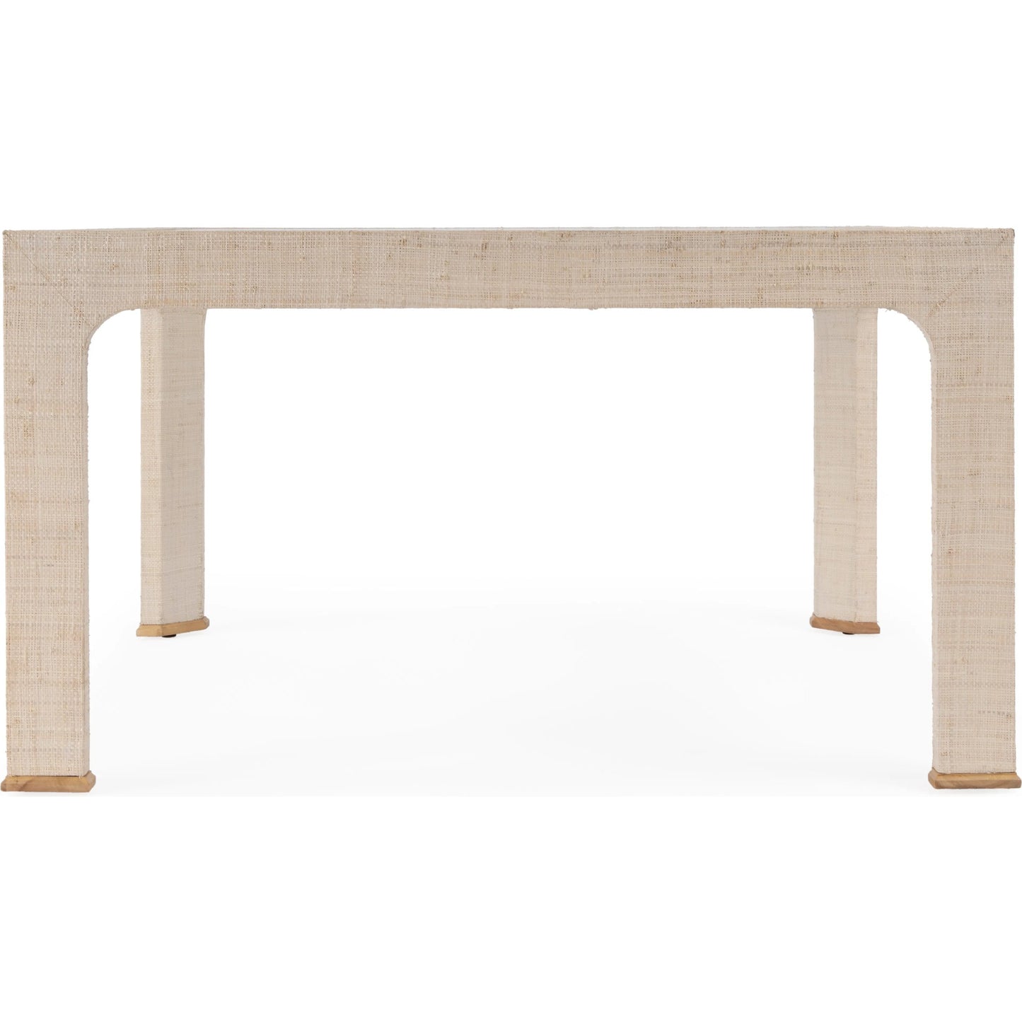 020 SI-2333906 | Unknown | Chatham Raffia Coffee Table by Butler Specialty Company. Made from saguran raffia, glass, gmelina arborea wood in a unique style.
