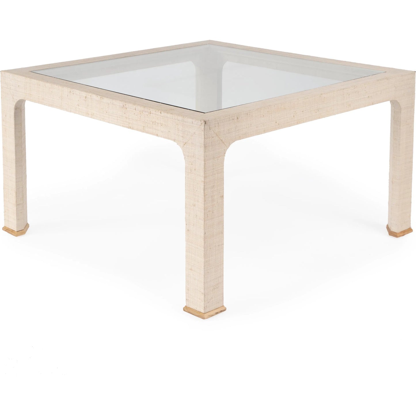 003 SI-2333906 | Primary Silo | Chatham Raffia Coffee Table by Butler Specialty Company. Made from saguran raffia, glass, gmelina arborea wood in a unique style.