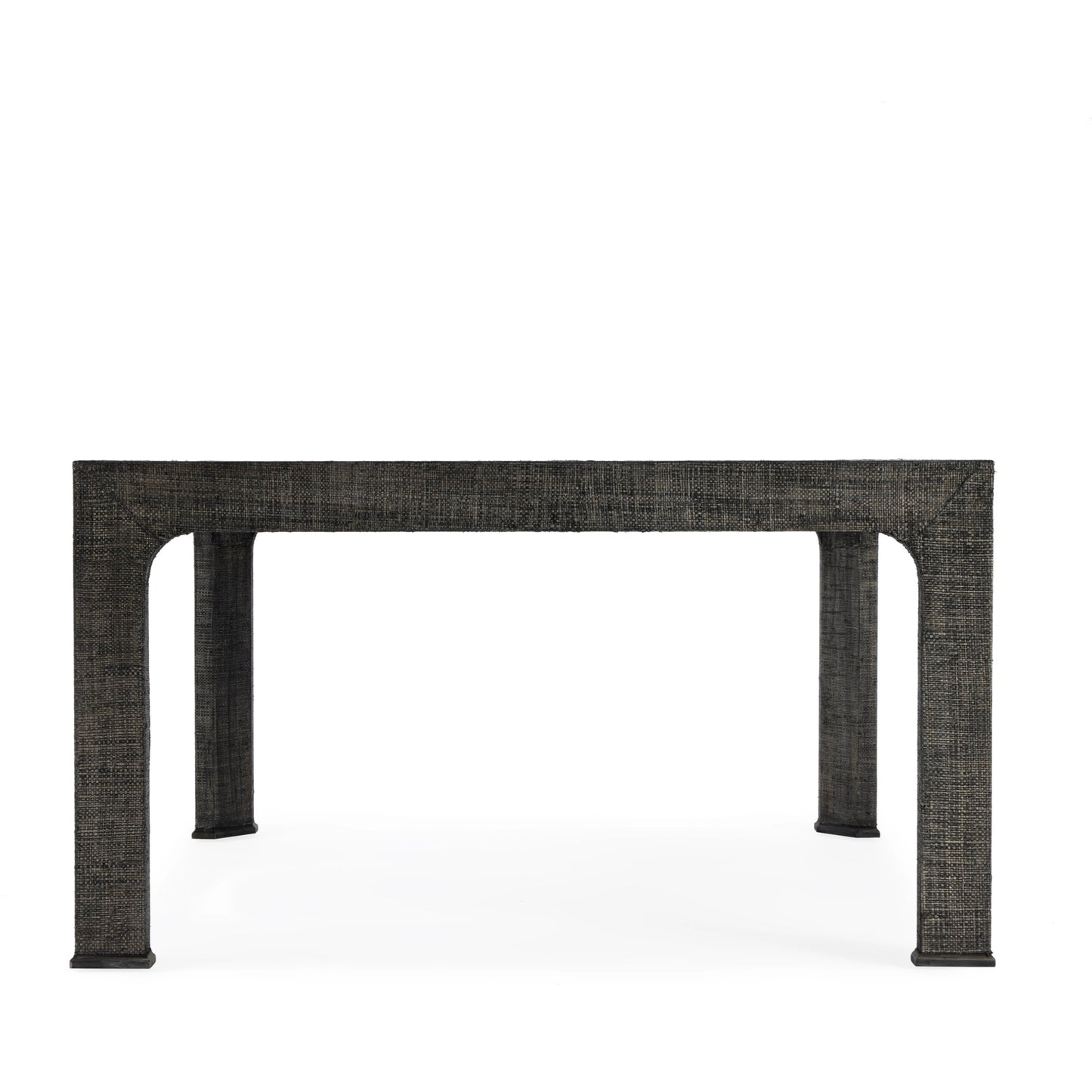 004 SI-2077873 | Additional Silo | Chatham Glass and Raffia Square 36" Coffee Table by Butler Specialty Company in charcoal and charcoal raffia. Made from saguran raffia, glass, gmelina beechwood solids in a modern style.