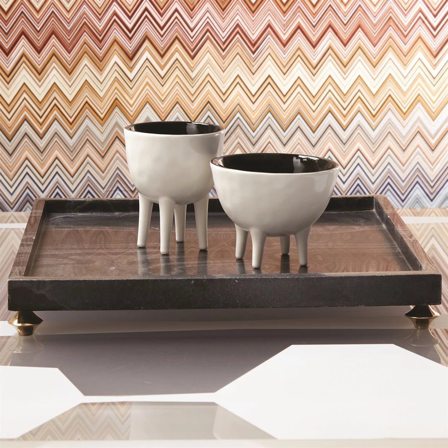 003 SR-892881 | Lifestyle | Quintessential Square Tray by Global Views. Made from marble in a traditional style.