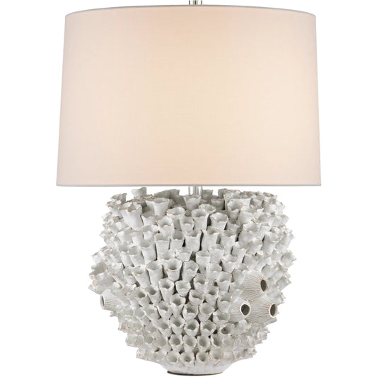 Manitapi Table Lamp by Currey and Company in white. Made from ceramic in a eclectic & global style.