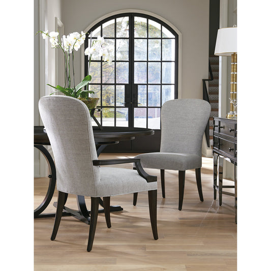 Schuler Upholstered Side Chair by Lexington in gray. Made from unique in a transitional style.