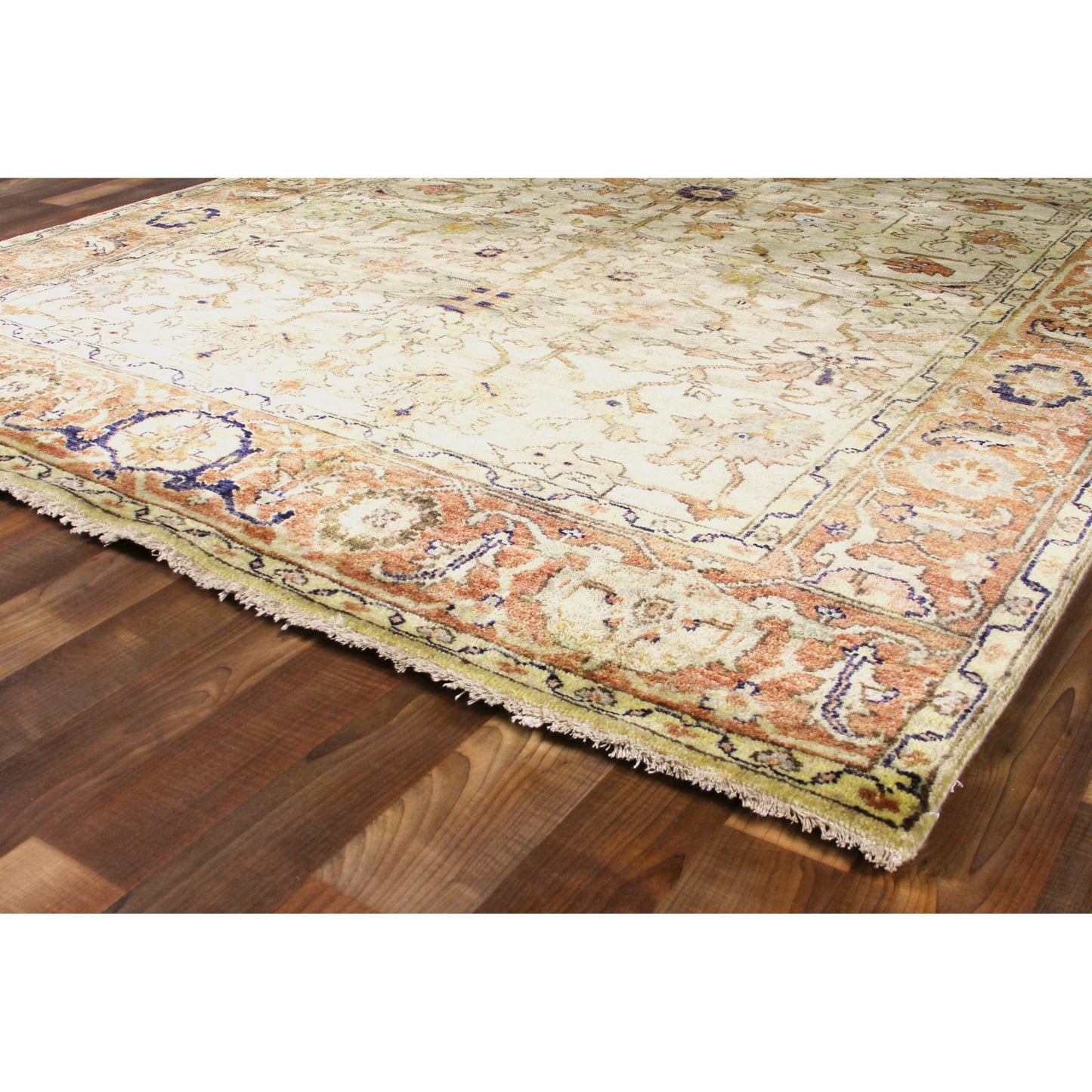 002 SI-1827127,SI-1827128,SI-1827129,SI-1827130,SI-1827131,SI-1827132 | Closeup | Antique Weave Serapi Area Rug by Exquisite Rugs in ivory, rust. Made from new zealand wool in a unique style.