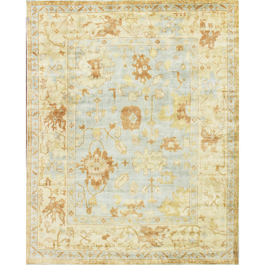 Antique Weave Oushak Rug - Dark Blue, Beige by Exquisite Rugs in dark blue, beige. Made from new zealand wool in a unique style.