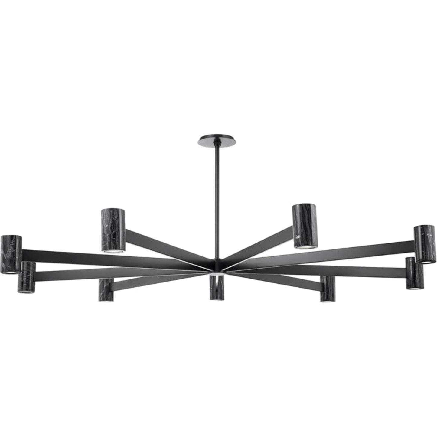 001 SI-1831275 | Primary Silo | Predock Chandelier by Hudson Valley in black brass. Made from steel in a modern style.