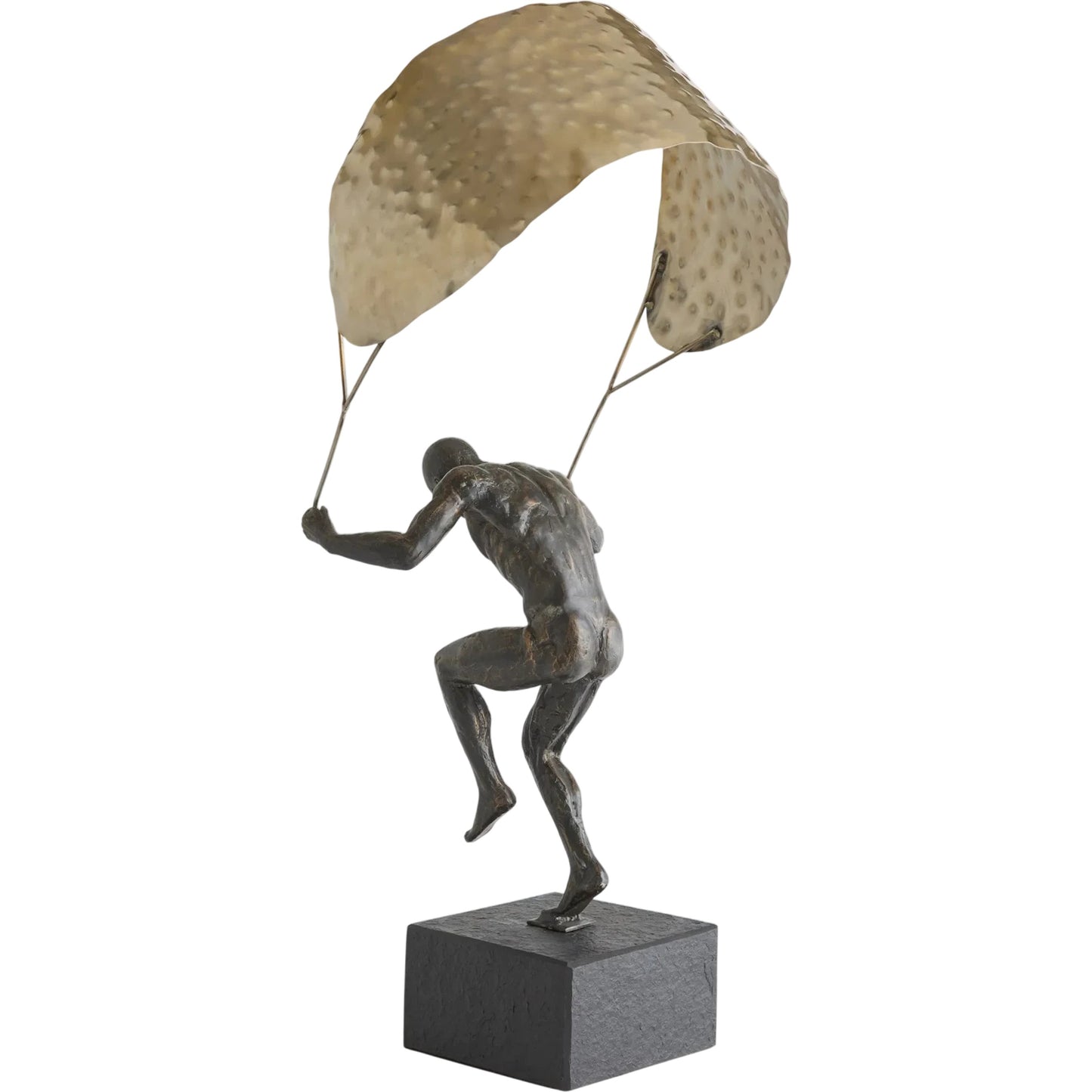 002 SI-2446356 | Additional Silo | Paragliding Man by Global Views in bronze. Made from cast iron, iron, granite in a modern style.