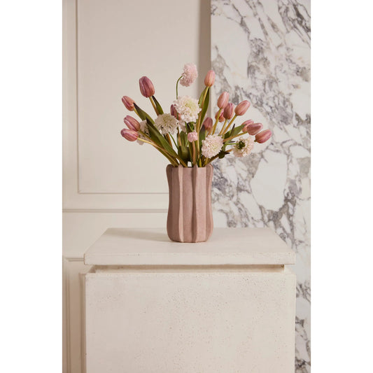 Claudia Vase by Accent Decor in pink. Made from ceramic in a unique style.