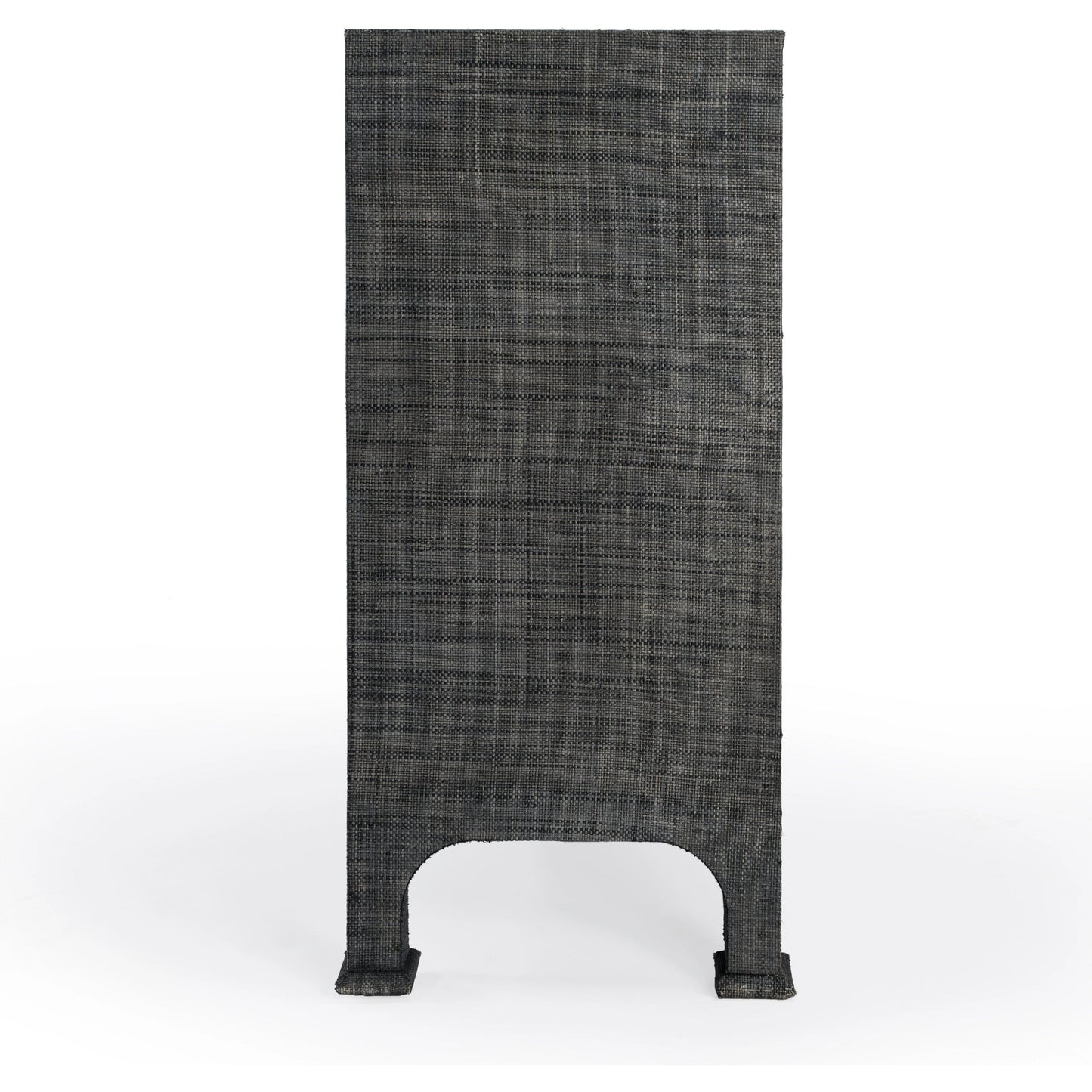 005 SI-2077874 | Additional Silo | Chatham 3-Drawer Raffia Sideboard by Butler Specialty Company in charcoal and charcoal raffia. Made from gmelina beechwood solids, mdf panel with maple veneer, raffia, aluminium in a modern style.