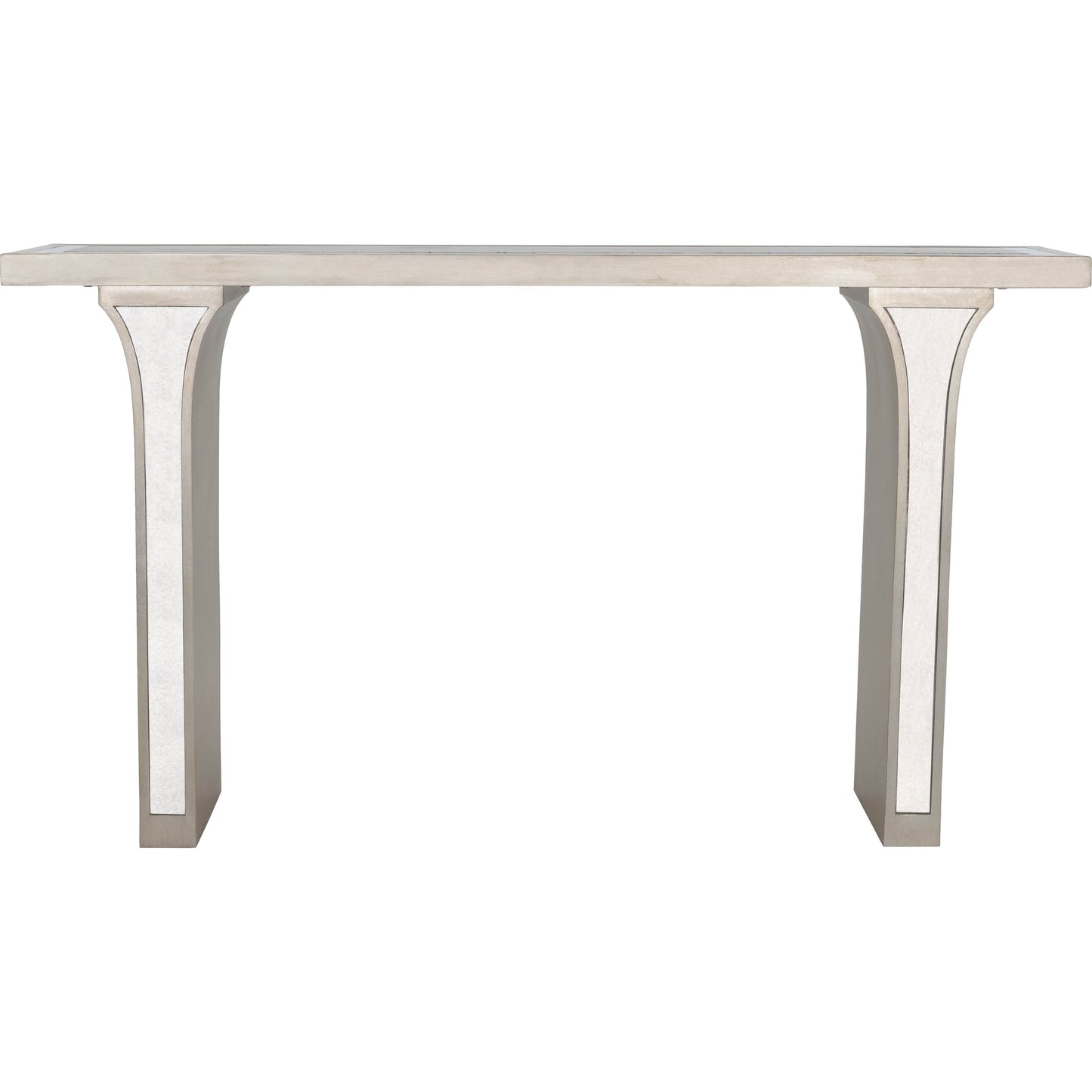 007 O-BUTLER-9201345 | Additional Silo | Katya Console Table by Butler Specialty Company in silver and silver leaf. Made from poplar hardwood solids, distressed mirror in a modern style.