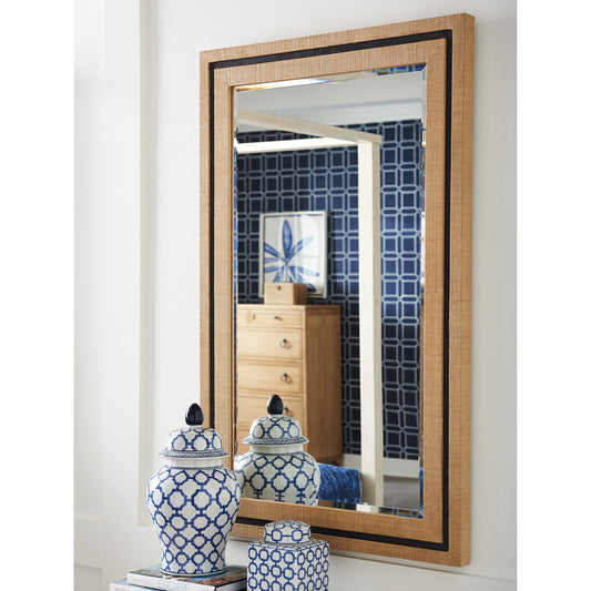 La Costa Rectangular Raffia Mirror by Barclay Butera. Made from unique in a modern style.