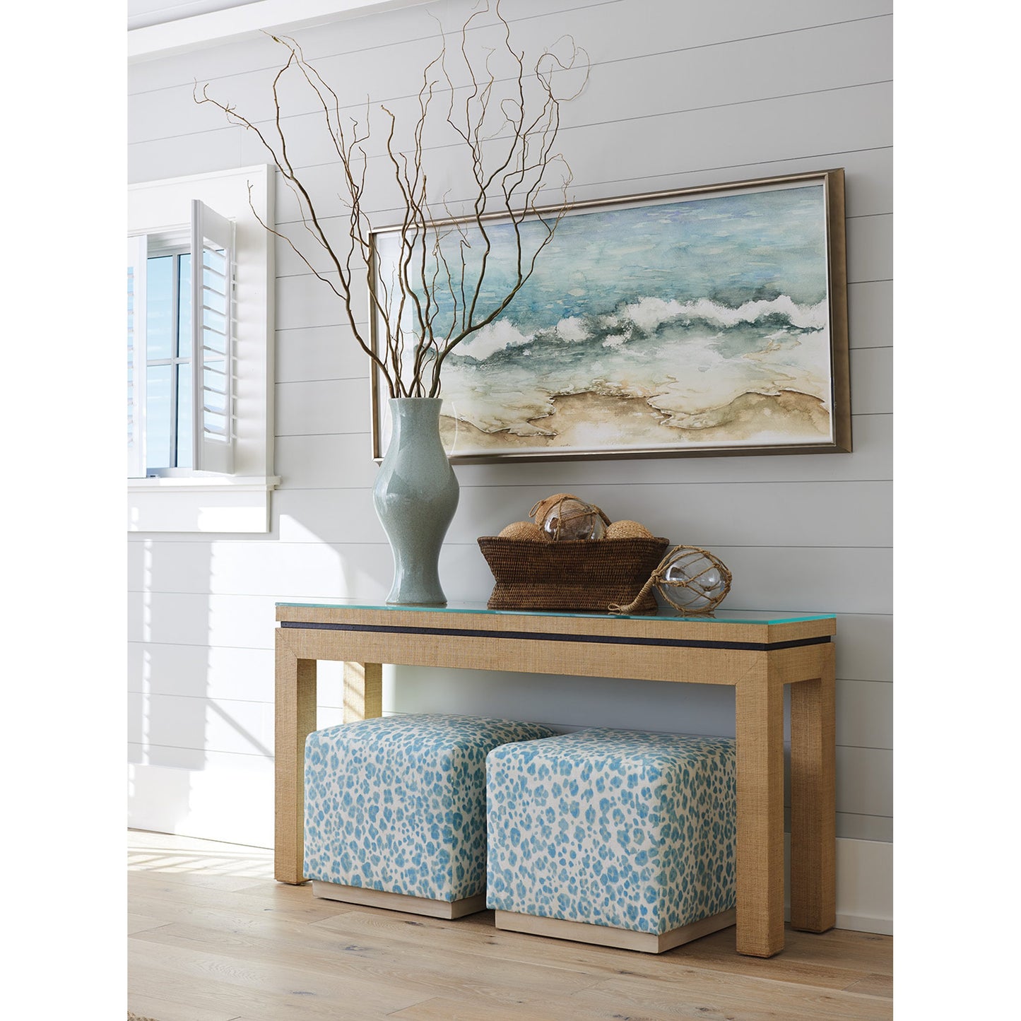 003 SR-834908 | Lifestyle | Harbor Raffia Console by Lexington. Made from unique in a modern style.