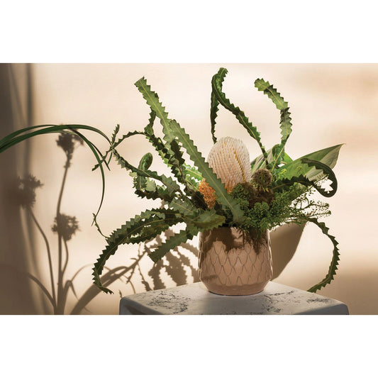 Mermaid Pot 4 (Set of 4) by Accent Decor in coral. Made from ceramic in a modern style.