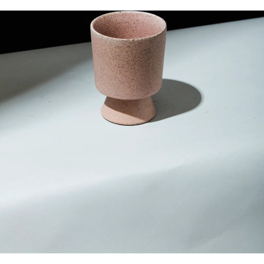 Tarte Footed Pot by Accent Decor in pink. Made from ceramic in a rustic style.