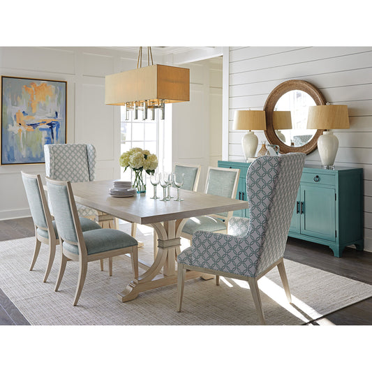 Oceanfront Rectangular Dining Table by Barclay Butera. Made from unique in a transitional style.