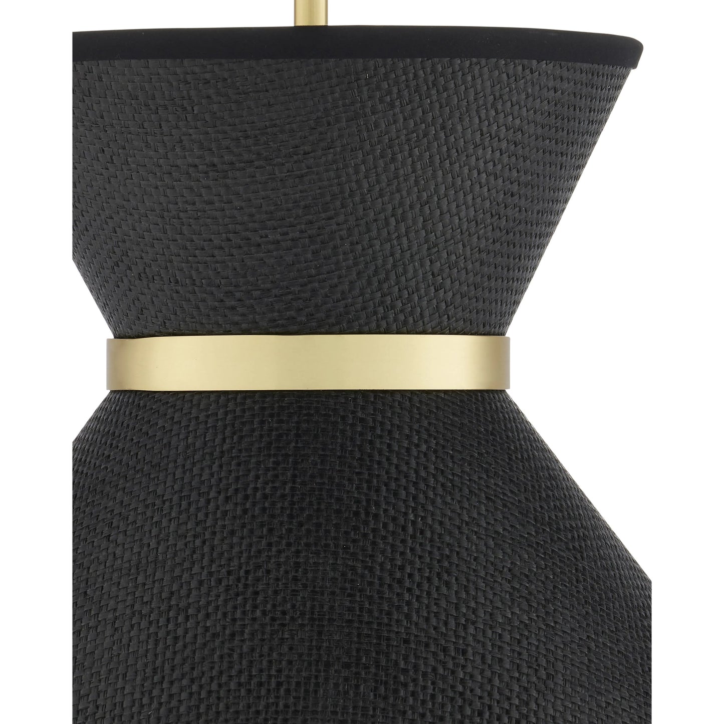 005 SI-2133854 | Additional Silo | Avignon Pendant by Currey and Company in black, polished brass. Made from metal, paper in a modern style.