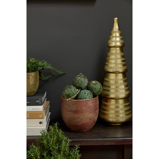 Pigment Pot by Accent Decor in red. Made from ceramic in a cottage & farmhouse style.