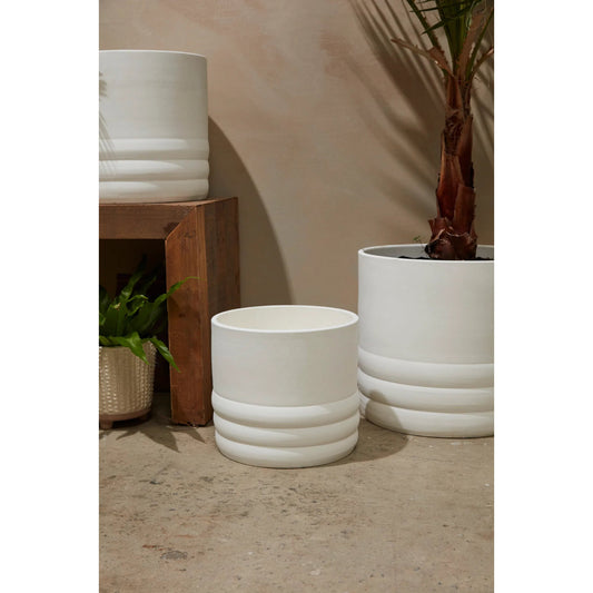 Tirzah Pot by Accent Decor in white. Made from ceramic in a modern style.