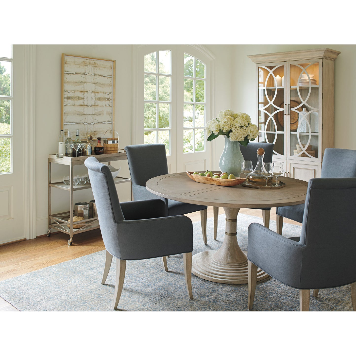 003 SR-834926 | Lifestyle | Kingsport Round Dining Table by Barclay Butera. Made from unique in a modern style.