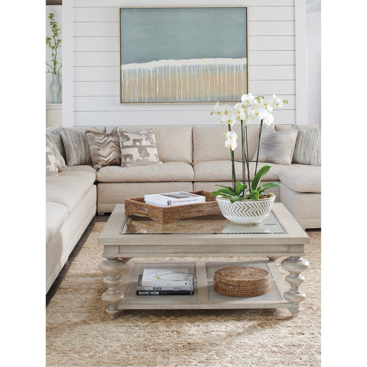 Castlerock Cocktail Table by Barclay Butera. Made from unique in a transitional style.