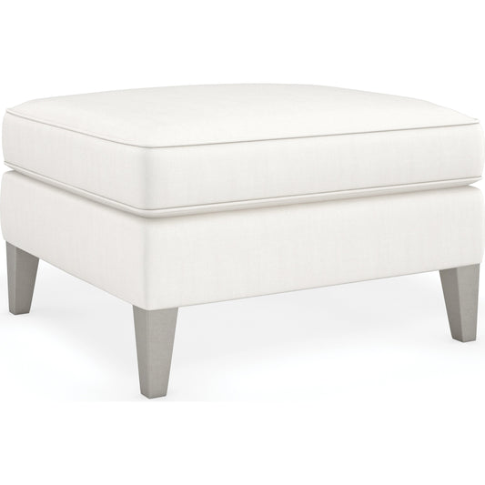 001 SI-1955576 | Primary Silo | Victoria Ottoman by Caracole in cream and sparkling argent. Made from unique in a modern style.