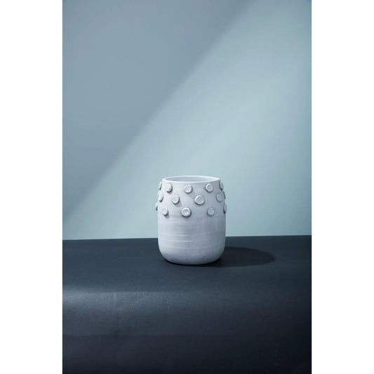 Finley Vase by Accent Decor in white. Made from ceramic in a rustic style.