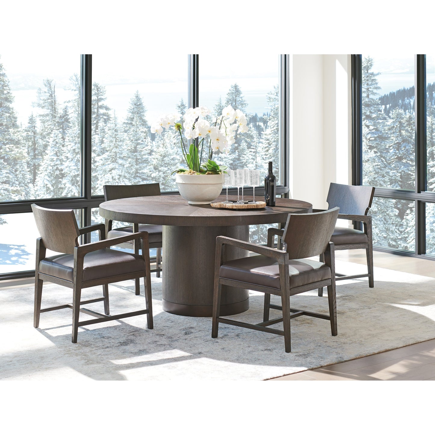 001 SI-1770759 | Lifestyle | Silvercreek Dining Table by Barclay Butera in dark mocha. Made from unique in a eclectic & global style.