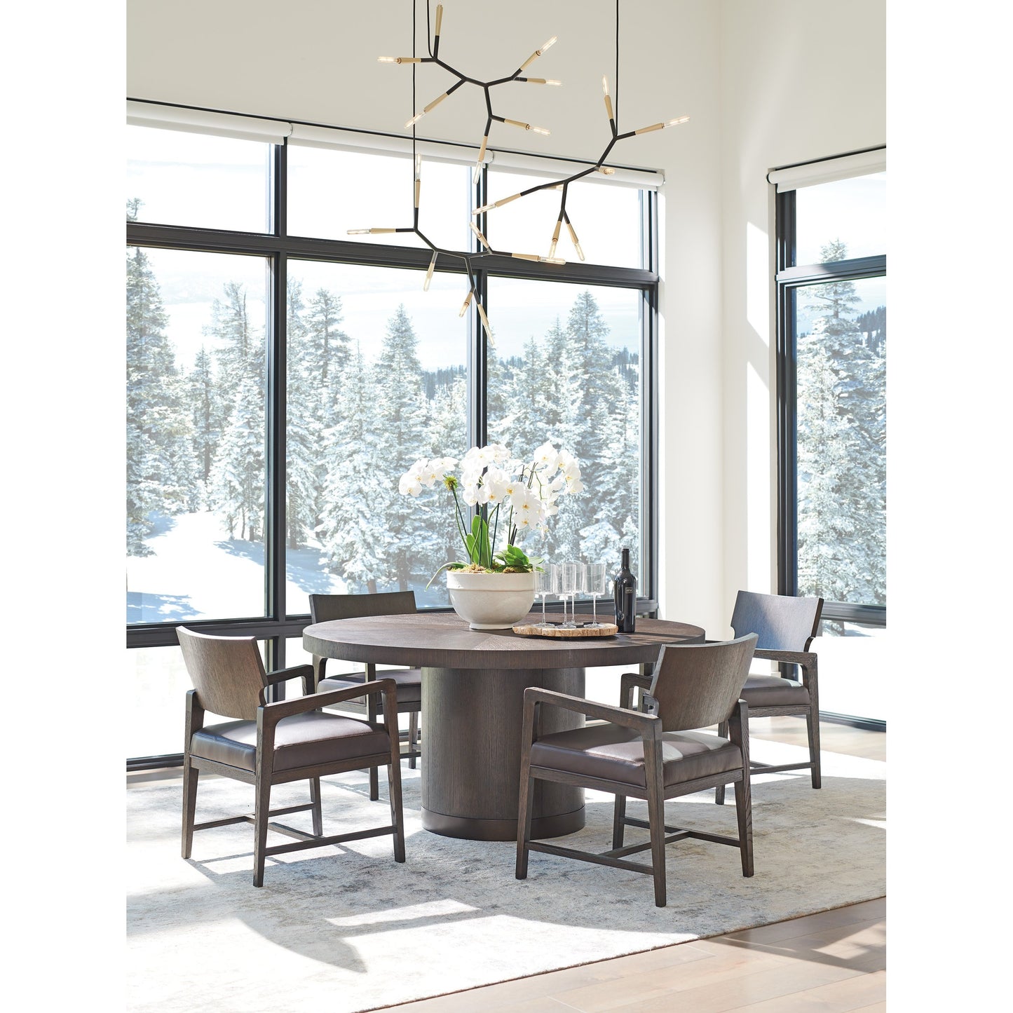 003 SI-1770759 | Lifestyle | Silvercreek Dining Table by Lexington in dark mocha. Made from unique in a eclectic & global style.