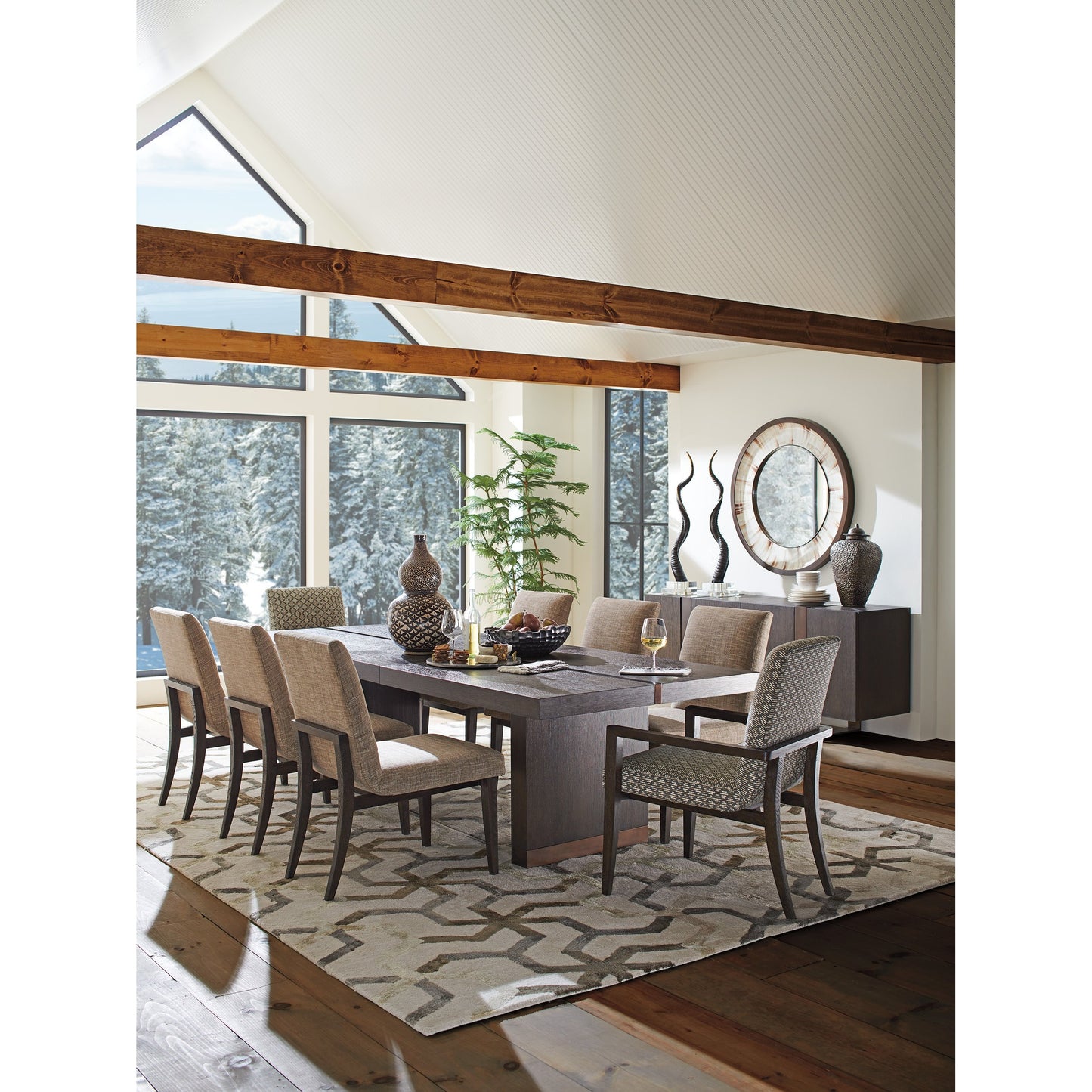 003 SI-1770719 | Lifestyle | Ironwood Dining Table by Lexington in dark mocha. Made from unique in a eclectic & global style.