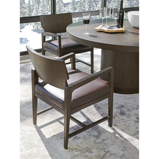 Highland Leather Dining Chair by Barclay Butera in dark mocha. Made from unique in a modern style.