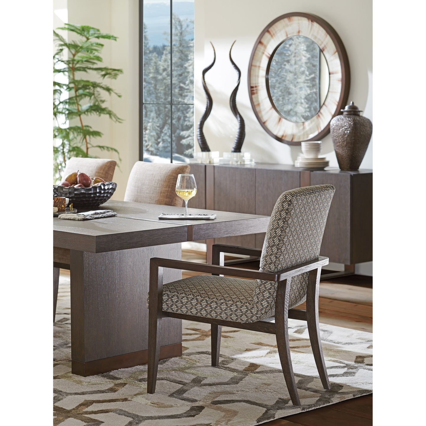 003 SI-1770688 | Lifestyle | Glenwild Arm Chair by Lexington in dark mocha. Made from unique in a transitional style.