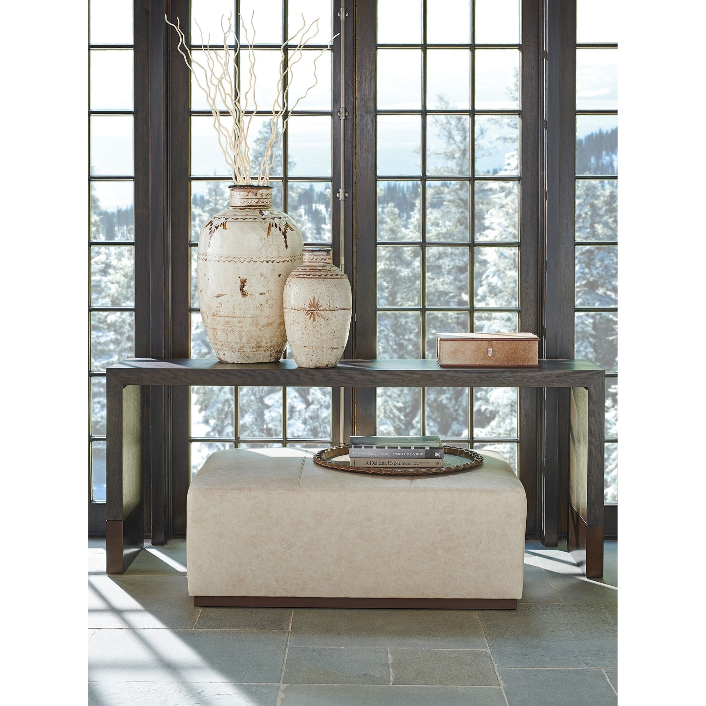 002 SI-1770683 | Lifestyle | Deer Valley Console by Lexington in dark mocha. Made from unique in a modern style.