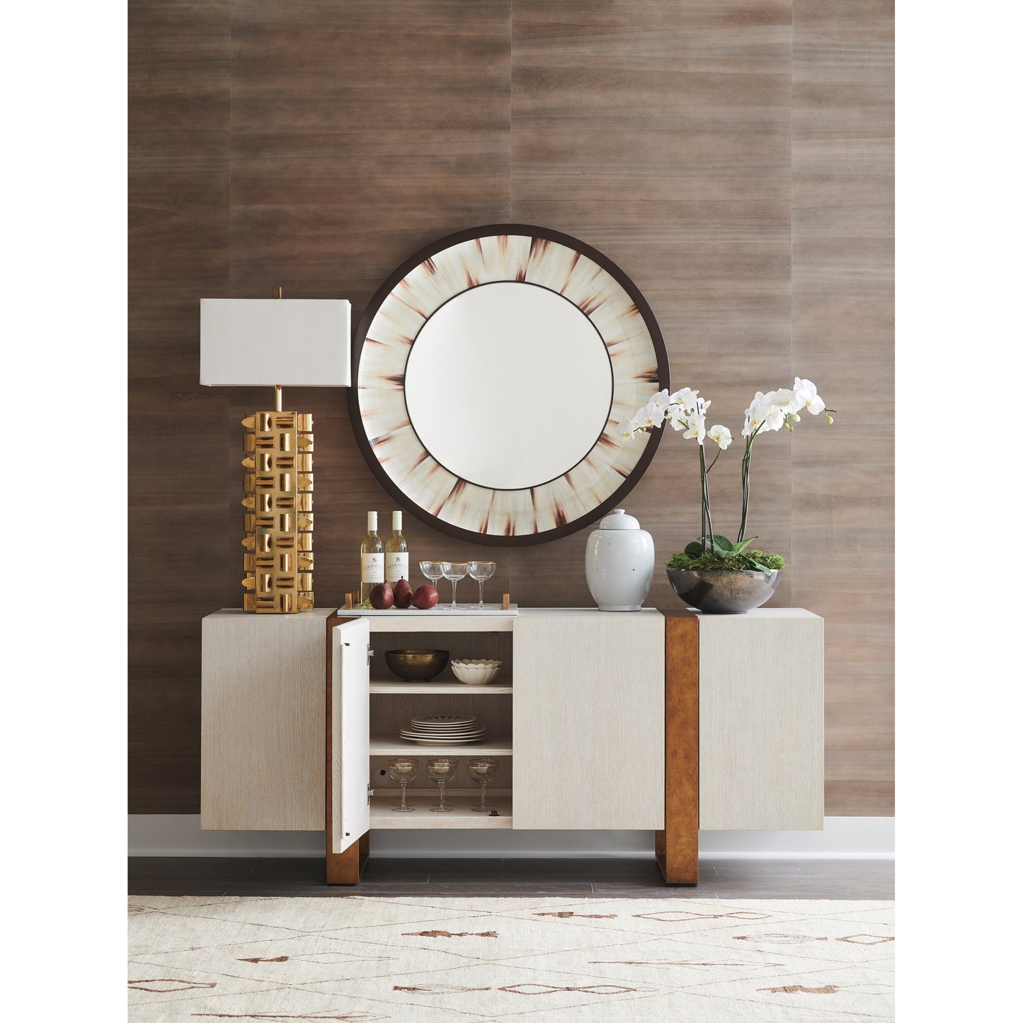 003 SI-1770653 | Lifestyle | Bixby Buffet by Lexington in winter white. Made from unique in a modern style.