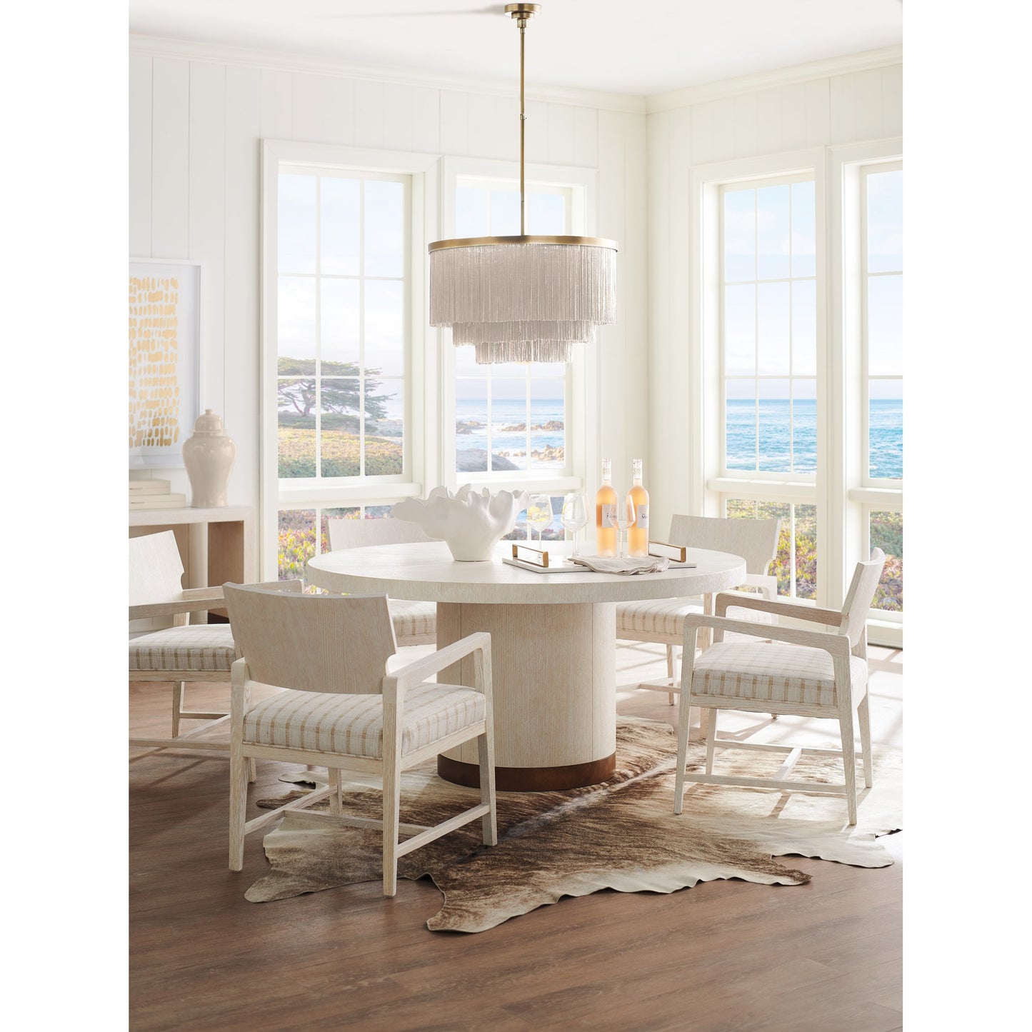 003 SI-1770758 | Lifestyle | Selfridge Dining Table by Lexington in winter white. Made from unique in a transitional style.
