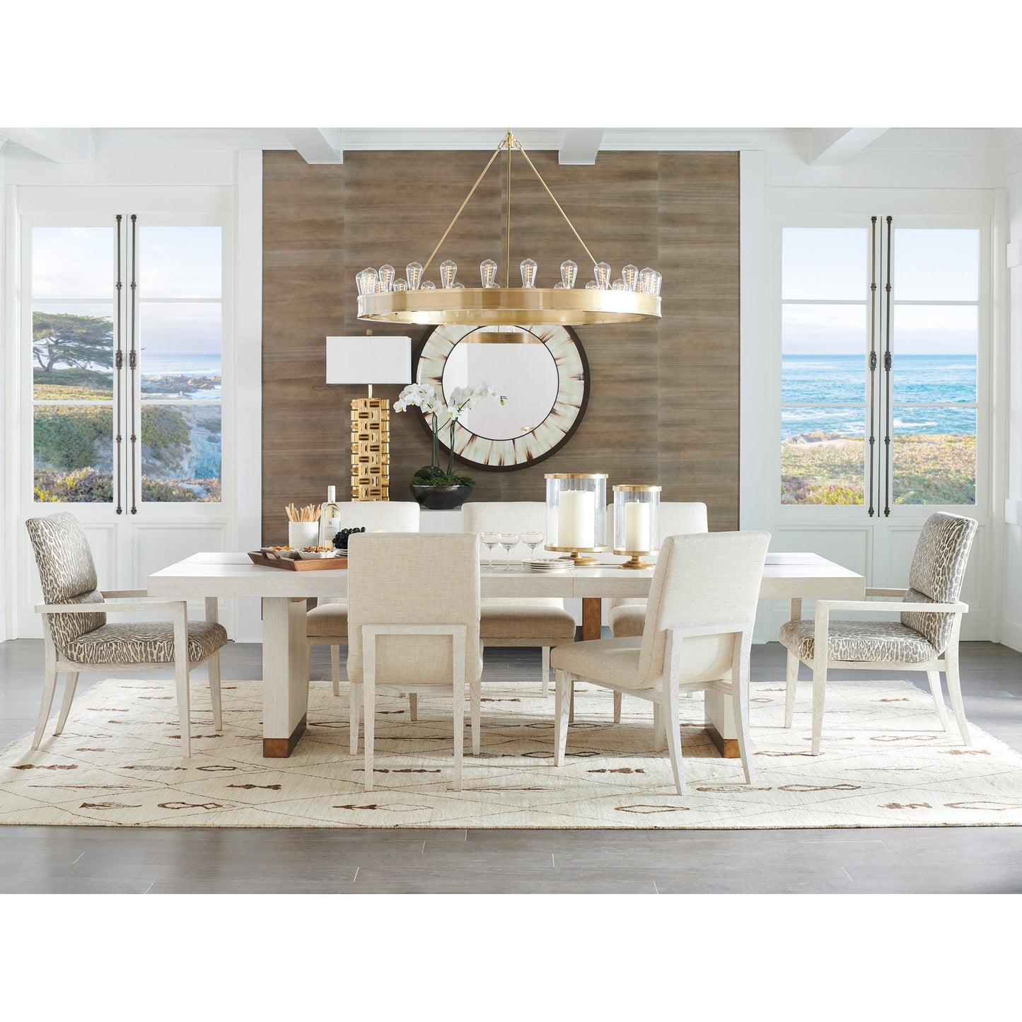 002 SI-1770786 | Lifestyle | Vista Rectangular Dining Table by Lexington in winter white. Made from unique in a modern style.