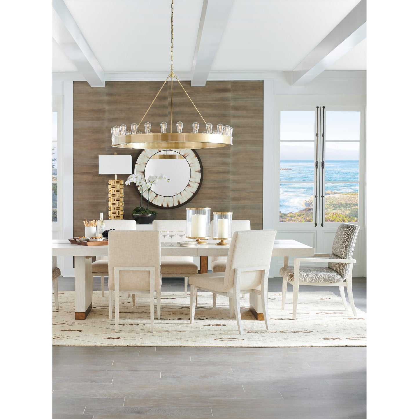 003 SI-1770786 | Lifestyle | Vista Rectangular Dining Table by Lexington in winter white. Made from unique in a modern style.