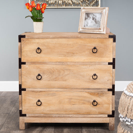 Forster Natural Mango Campaign Chest by Butler Specialty Company in natural wood and natural mango. Made from mango wood solids, mdf in a cottage & farmhouse style.