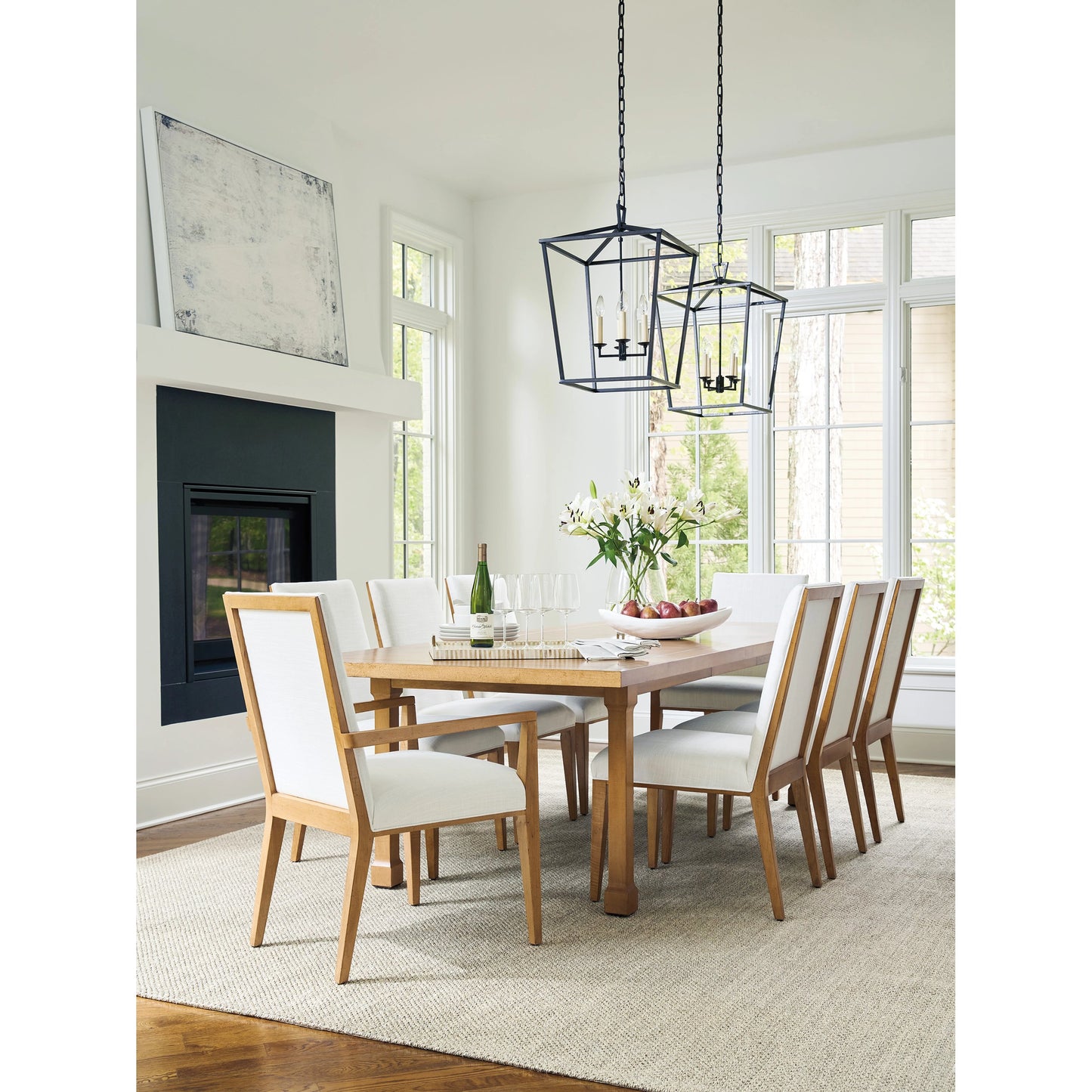 003 SI-1962815 | Lifestyle | Mosaic Upholstered Arm Chair by Lexington in coastline white and table rock. Made from unique in a modern style.